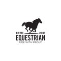 Equestrian horse logo design template Royalty Free Stock Photo