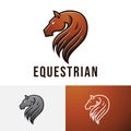 Equestrian Horse Race Beautiful Racehorse Long Hair Logo Royalty Free Stock Photo