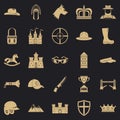 Equestrian icons set, simple style Royalty Free Stock Photo
