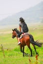 The equestrian japanese girl Royalty Free Stock Photo