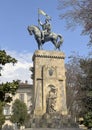 Equestrian monument representing the Patria Vincitice outside the Porta san Pietro of Lucca, Italy.