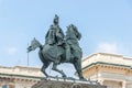 Equestrian monument to the King Victor Emmanuel II at Duomo square in Milan, Italy Royalty Free Stock Photo