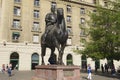 Equestrian monument to the 1st Royal Governor of Chile and founder of Santiago city don Pedro de Valdivia in Santiago, Chile.