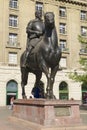 Equestrian monument to the 1st Royal Governor of Chile and founder of Santiago city don Pedro de Valdivia in Santiago, Chile.