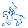 Equestrian Polo doodle icon hand drawn illustration