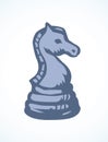 Chess figure. Horse. Vector drawing