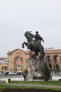 Equestrian sculpture of David Sasuntsi, Armenian national hero. Railway station of Yerevan