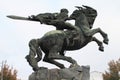 Equestrian sculpture of David Sasuntsi, Armenian national hero. Railway station of Yerevan