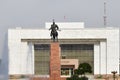 Equestrian sculpture of Manas, center of Bishkek, Kyrgyzstan Royalty Free Stock Photo