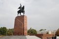 Equestrian sculpture of Manas, center of Bishkek, Kyrgyzstan Royalty Free Stock Photo