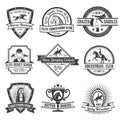 Equestrian Sport Emblems Set Royalty Free Stock Photo