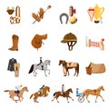 Equestrian Sport Flat Icons Set Royalty Free Stock Photo