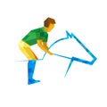 Equestrian sport with green and yellow patterns Royalty Free Stock Photo