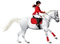 Equestrian sport horse and girl