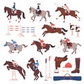 Equestrian Sport Icons Set Royalty Free Stock Photo