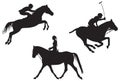 Equestrian sport vector silhouettes 2 Royalty Free Stock Photo