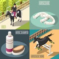 Equestrian Sport 2x2 Design Concept Royalty Free Stock Photo