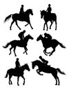 Equestrian Sports Silhouettes Royalty Free Stock Photo