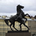 Equestrian statue on Anichkov bridge.