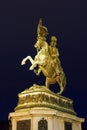 Equestrian statue of Archduke Charles of Austria 1860 at night