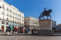 Equestrian Statue of Carlos III at Puerta del Sol in Madrid, Spain Royalty Free Stock Photo