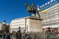 Equestrian Statue of Carlos III at Puerta del Sol in Madrid, Spain Royalty Free Stock Photo