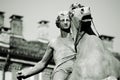 Equestrian Statue of Castor bronze in front of the Royal Palace of Turin