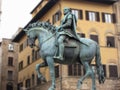 Equestrian statue of Cosimo de Medici in Piazza della Signoria, Florence, Italy Royalty Free Stock Photo