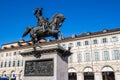 Equestrian statue of Emanuele Filiberto in Turin, Italy Royalty Free Stock Photo