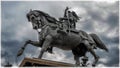 Equestrian statue of Emmanuel Gilberto on piazza San Carlo in Turin, Italy