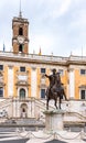 Equestrian statue of Emperor Marcus Aurelius on Piazza del Campidoglio, Capitoline Hill, Rome, Italy Royalty Free Stock Photo