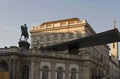 Equestrian statue of Franz Joseph and Albertina museum in Vienna