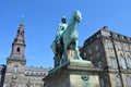 Equestrian statue in front of Royal Palace of copenaghen Royalty Free Stock Photo