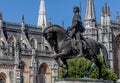 Statue of Nuno Alvares Pereira in front of the Batalha Monastery Royalty Free Stock Photo