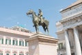 The equestrian  statue of Giuseppe Garibaldi in Genova Royalty Free Stock Photo