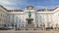 Equestrian statue of Holy Roman Emperor Joseph II riding a horse in Josefsplatz Square timelapse hyperlapse