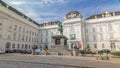 Equestrian statue of Holy Roman Emperor Joseph II riding a horse in Josefsplatz Square timelapse hyperlapse Royalty Free Stock Photo