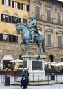 An equestrian statue honoring the first Grand Duke of Tuscany, Cosimo I de` Medici Royalty Free Stock Photo