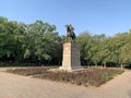 Equestrian statue of Imanov Amangeldy, Almaty, Kazakhstan Royalty Free Stock Photo