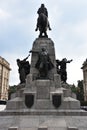 Equestrian statue of King of Poland Wladyslaw II Jagiello (1352-1434) in Matejko Square in Krakow, Poland