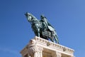 Saint Stephen at the Fishermans Bastion on the Castle hill in Budapest Royalty Free Stock Photo