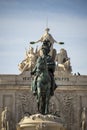 equestrian statue of the knight D.Jose at the terreiro do paÃ§o in Lisbon Royalty Free Stock Photo