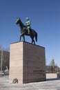The equestrian statue of the Marshal Mannerheim (1867-1951), Finnish military leader and statesman on march 17, 2013 in Helsinki,