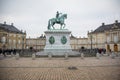 The Equestrian Statue. Amalienborg. Copenhagen. Denmark. Royalty Free Stock Photo