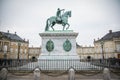 The Equestrian Statue. Amalienborg. Copenhagen. Denmark. Royalty Free Stock Photo