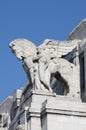 Equestrian statue in Milan central station