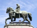 Equestrian statue of a mounted King Christian X, Copenhagen, horse and rider Royalty Free Stock Photo