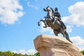 Equestrian statue of Peter the Great in Saint Petersburg Royalty Free Stock Photo