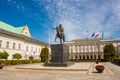 Equestrian statue of Prince Jozef Antoni Poniatowski in front of Presidential Palace, Warsaw Royalty Free Stock Photo