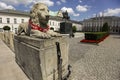 Equestrian statue of Prince Jozef Poniatowski in front of the Presidential Palace in Warsaw, Poland. June 2012 Royalty Free Stock Photo